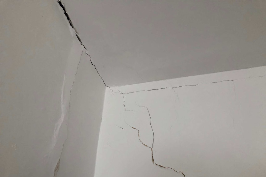 Cracks spread across the walls and ceiling of a 19th century house in the Sydney suburb of Marrickville.