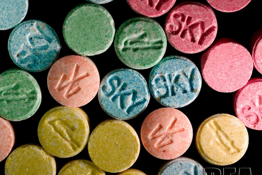 Brightly coloured pills