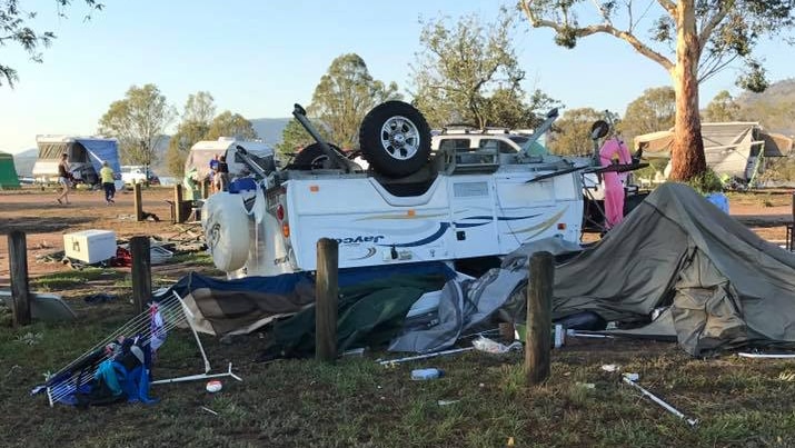 Lake Somerset Holiday Park at Kilcoy was hard hit by the storms.