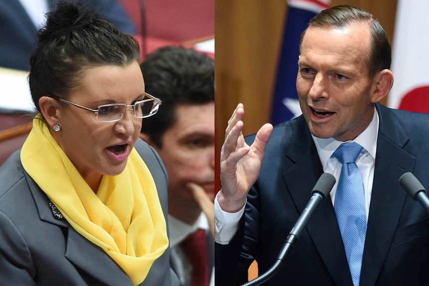 Jacqui Lambie and Tony Abbott