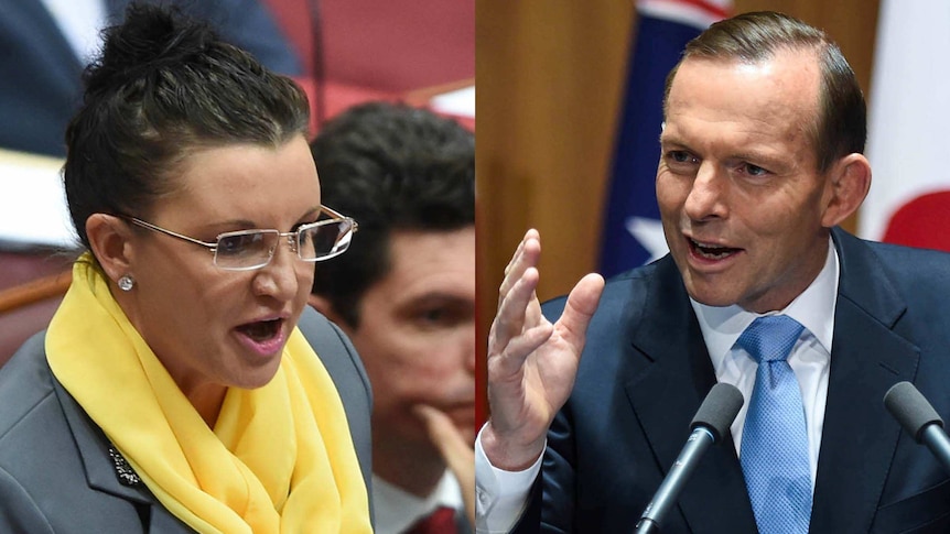 Jacqui Lambie and Tony Abbott