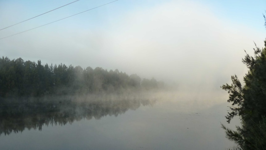 Hawkesbury waters with mist