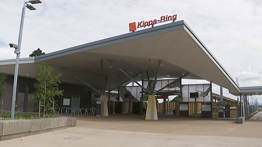 Kippa-Ring train station from TV news story on delay of Moreton Rail Link
