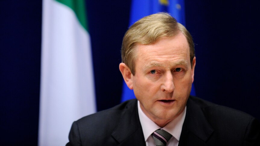Irish Prime Minister Enda Kenny addresses a press conference at the end of a summit of the EU heads of State.