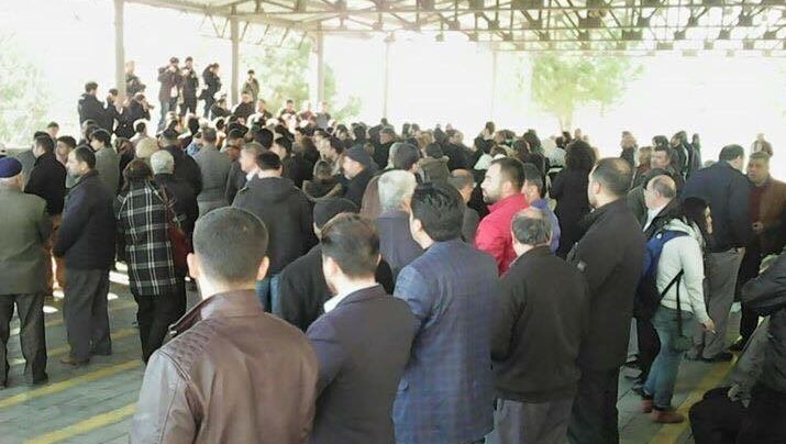 Mourners at the funeral for Naji Jerf