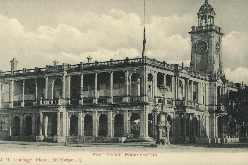 Sepia photo of sandstone building