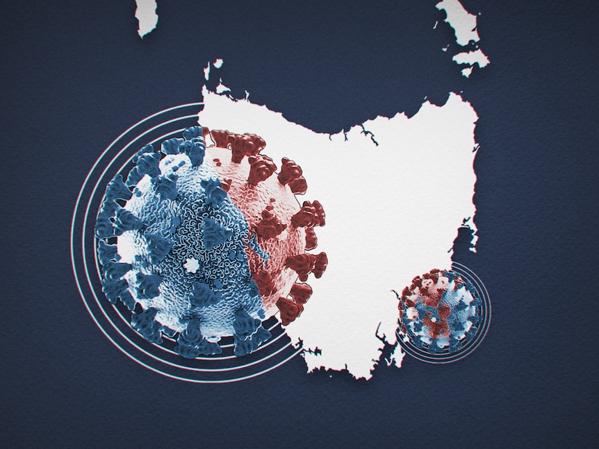 Tasmania and COVID graphic for thumbnail use only.