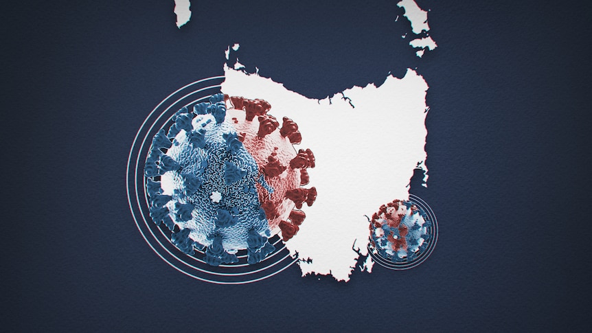 Tasmania and COVID graphic for thumbnail use only.