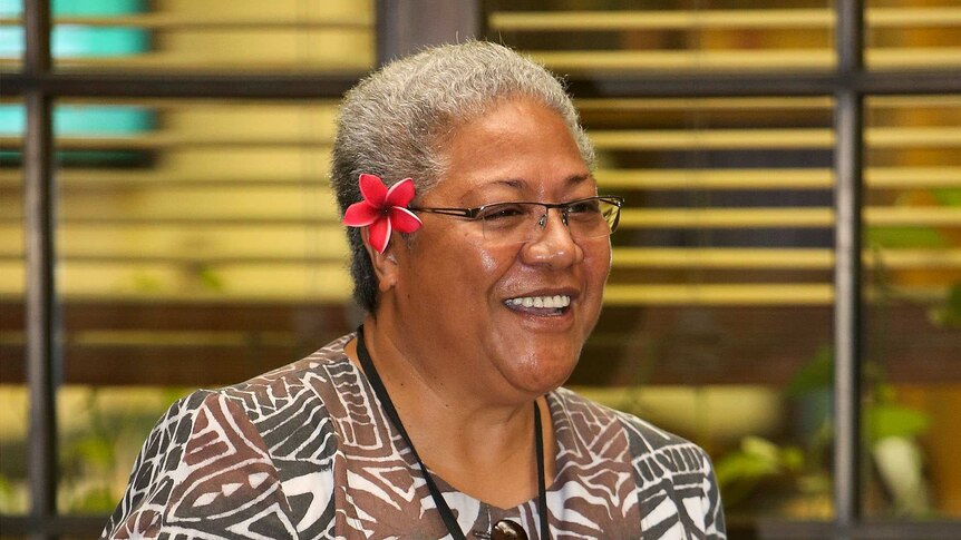 Samoan female leader at Pacific Conference,  Fiame Naomi Mata'afa no Samoan Prime Minister