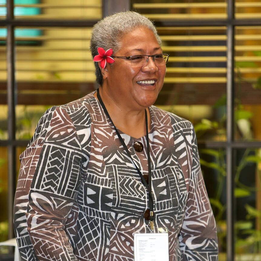 Samoan female leader at Pacific Conference,  Fiame Naomi Mata'afa no Samoan Prime Minister