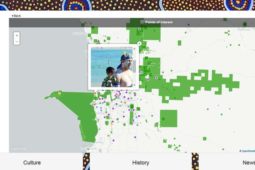 On Country Indigenous interactive map screenshot.