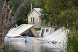 Blanchetown Caravan Park submerged by floodwaters.