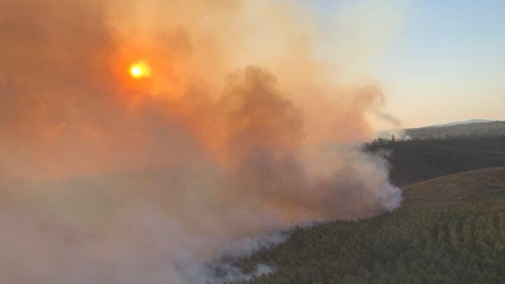 The Cooroibah fire on Queensland Sunshine Coast on November 9, 2019.