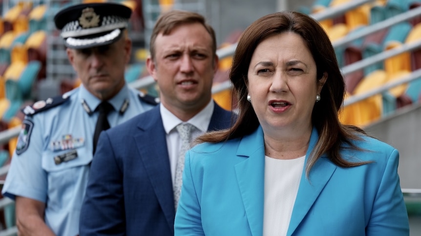 Queensland Premier Annastacia Palaszczuk at a COVID-19 update