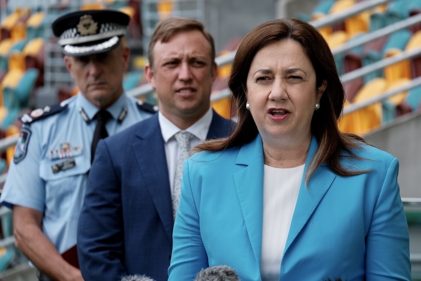Queensland Premier Annastacia Palaszczuk at a COVID-19 update