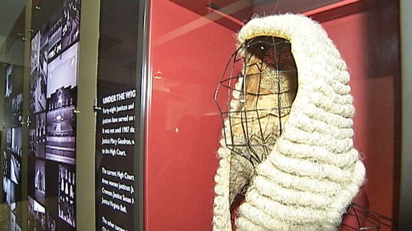 A wig worn by the first Chief Justice Sir Samuel Griffith is on show.