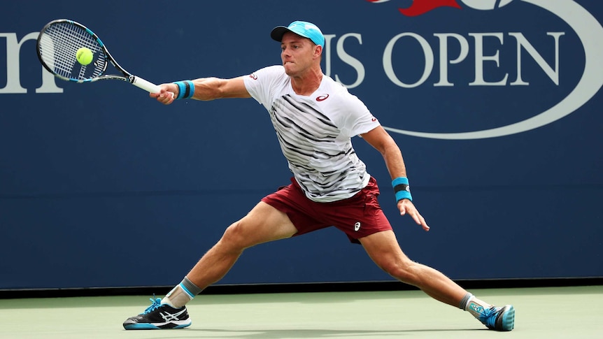 Australia's James Duckworth makes a return to France's Jo-Wilfried Tsonga at the US Open.