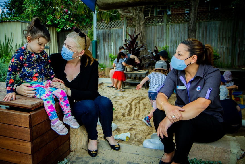 Two women in a childcare environment