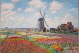 Monet's1886 painting of a tulip field in Holland.