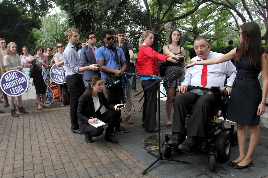 Rob Pyne at a pro-choice rally in Brisbane.