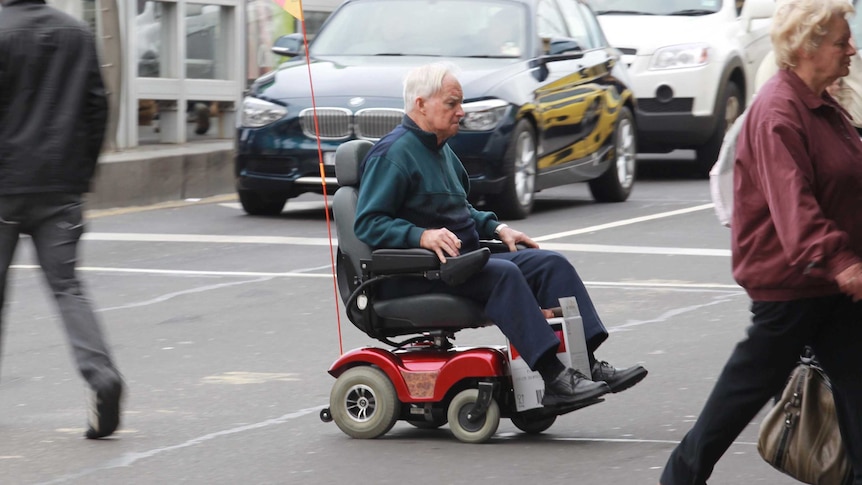 A man in a wheelchair