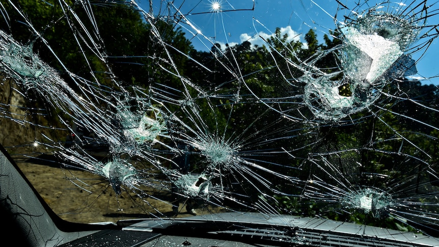 Truck damaged by gunfire during operation to catch El Chapo
