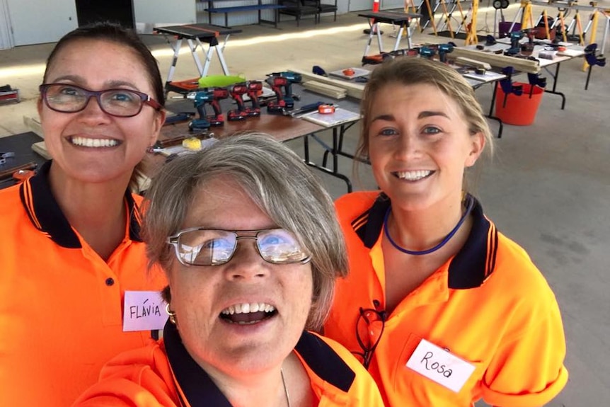 Fi Shewring and SALT tradeswomen during a workshop.