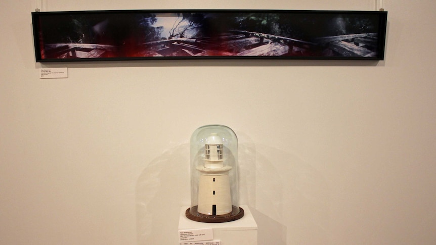 Pinhole camera made to look like a lighthouse