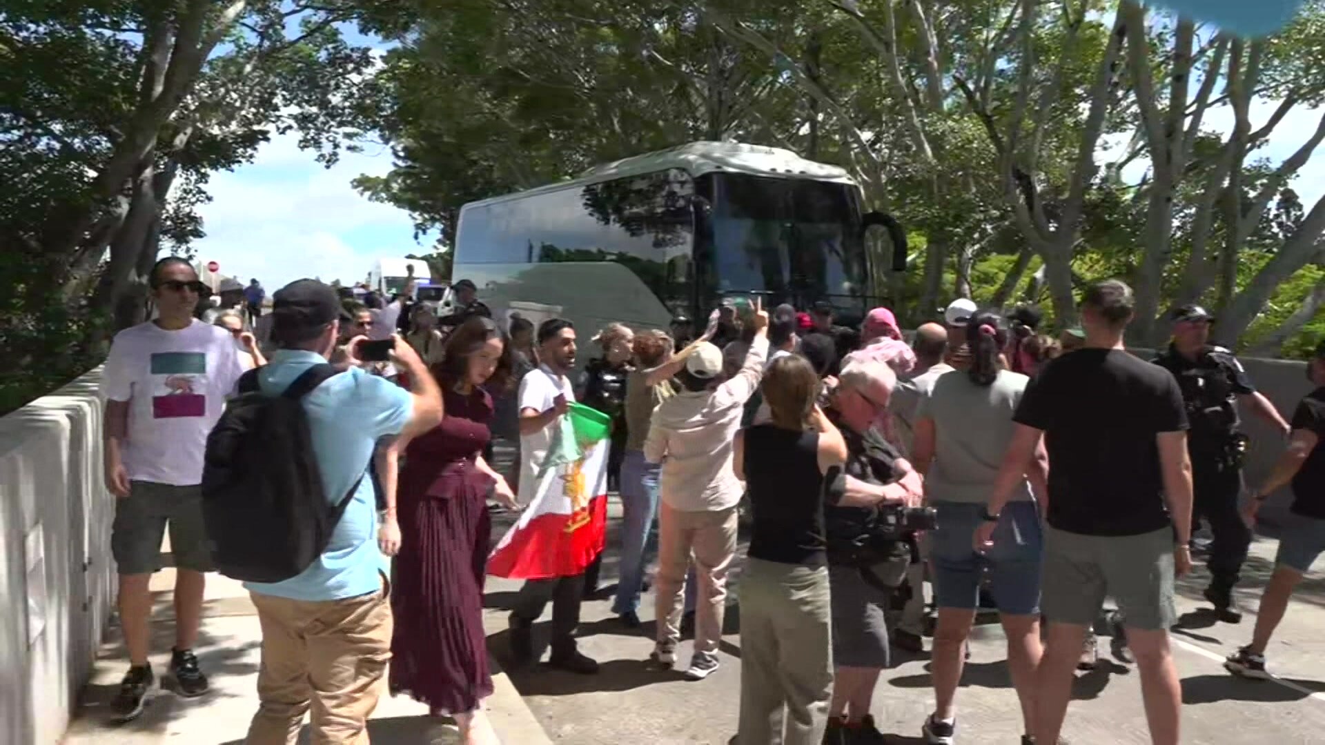 Protesters block Iranian women’s football team bus as it leaves Gold ...