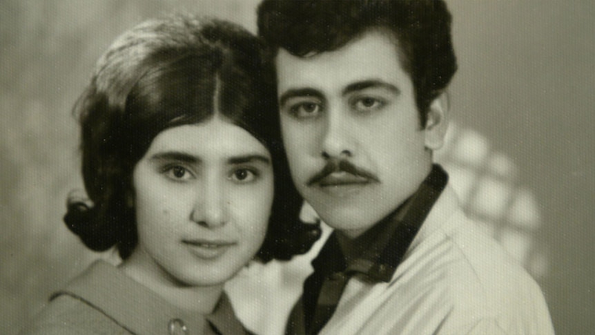 Black and white photo of Turkish man and woman from 1960s