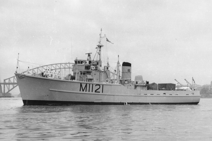 HMAS Curlew pictured in Sydney Harbour in 1962.