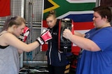 Tyler Dowsett during a boxing training session.