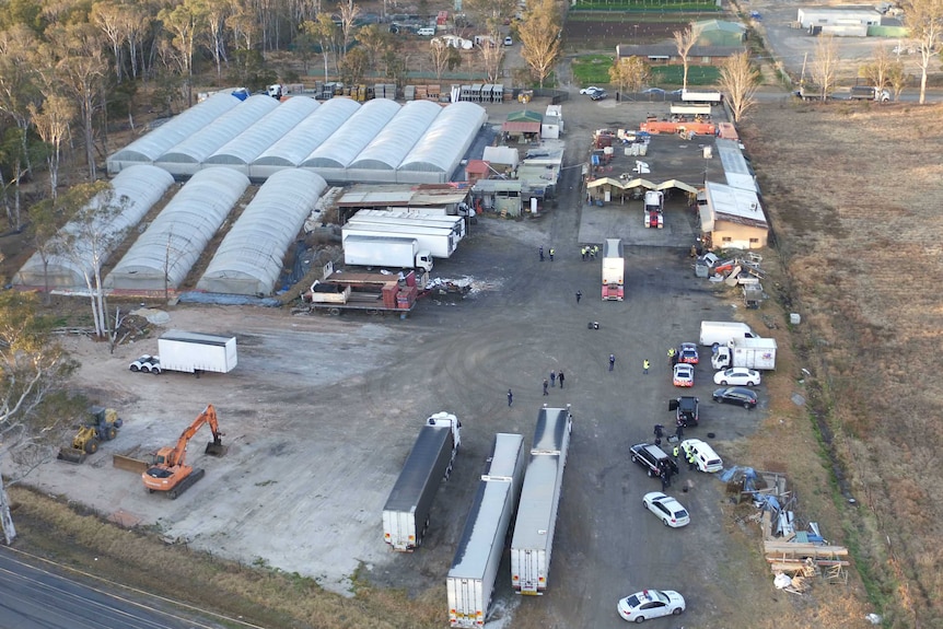 An overhead view of a construction site