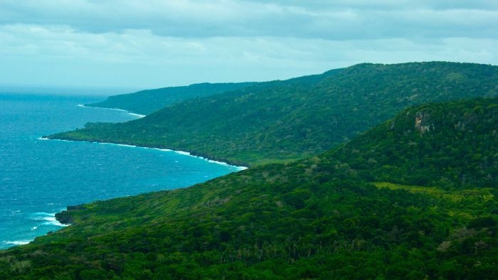 A photo of the coastline of Christmas Island