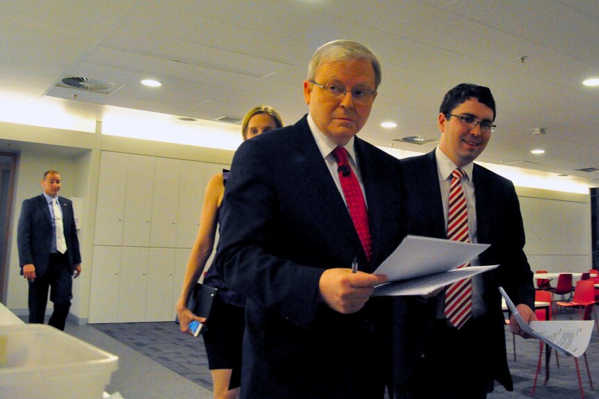 Kevin Rudd arrives at Q&A