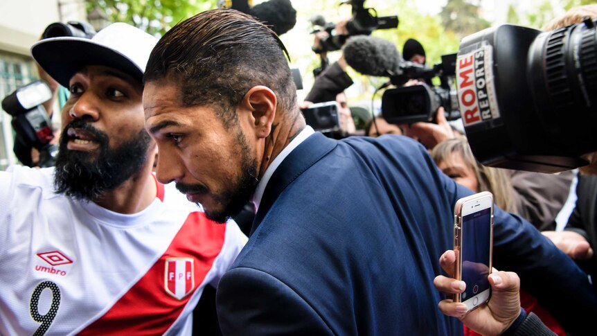 Peru's Paolo Guerrero arrives for a CAS hearing