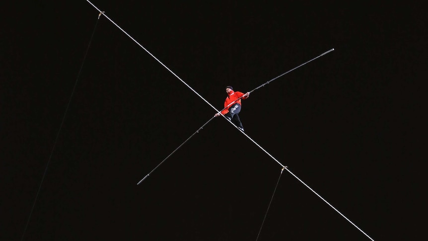 The walk went smoothly, but Mr Wallenda said he opted out of a planned selfie atop the wire.
