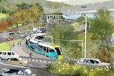 Sketch of Hobart-based light rail or tram project called Riverline