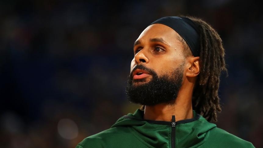 Patty Mills in Boomers warm-ups