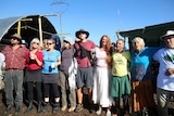 Protesters at Metgasco's Bentley site celebrating suspension of gas drilling