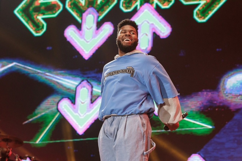 Khalid performing at the Amphitheatre at Splendour In The Grass 2018