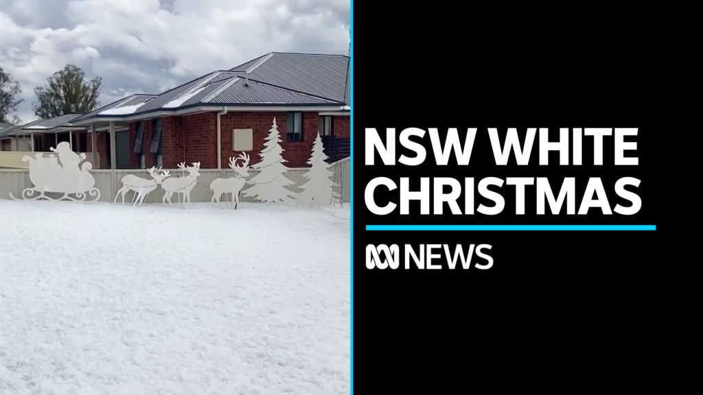 Hail blankets properties and forms white Christmas in NSW's central ...