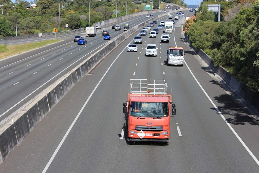 A section of the M1 motorway at Nerang on the Gold Coast