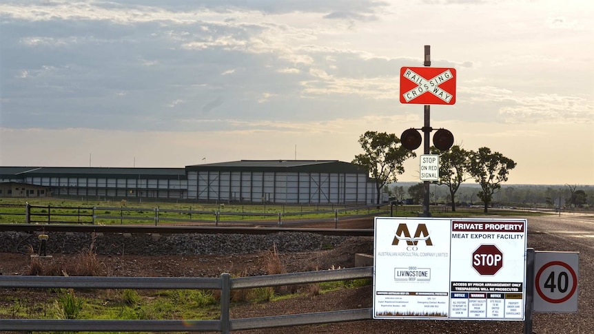 A picture of AACo's Livingstone Beef abattoir from the entrance gate.