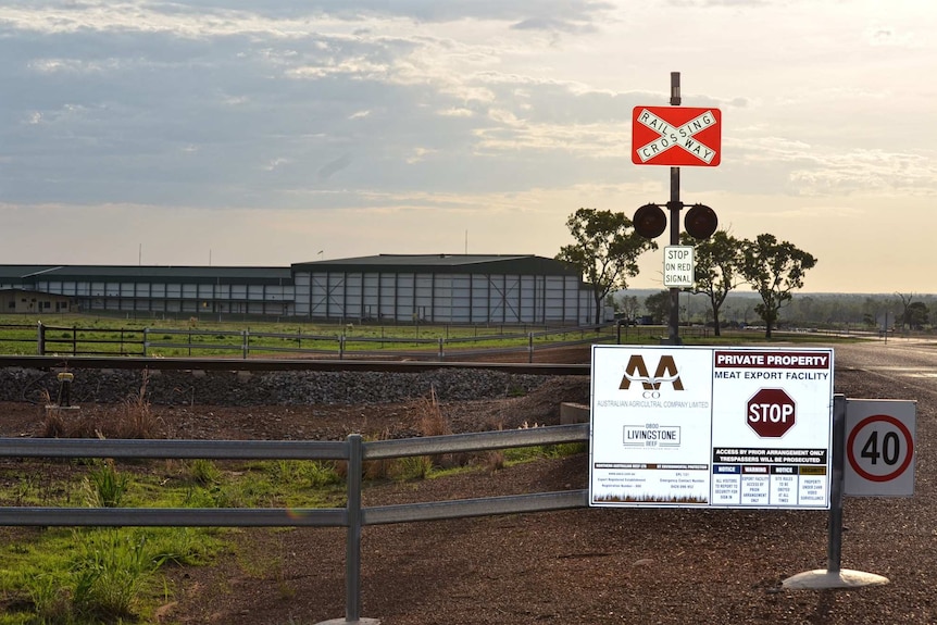 A picture of AACo's Livingstone Beef abattoir from the entrance gate.