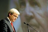 Prime Minister Kevin Rudd pauses as he apologises to the 'forgotten Australians'
