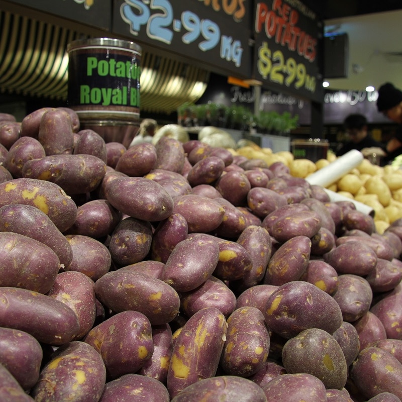 Potatoes in a fruit market