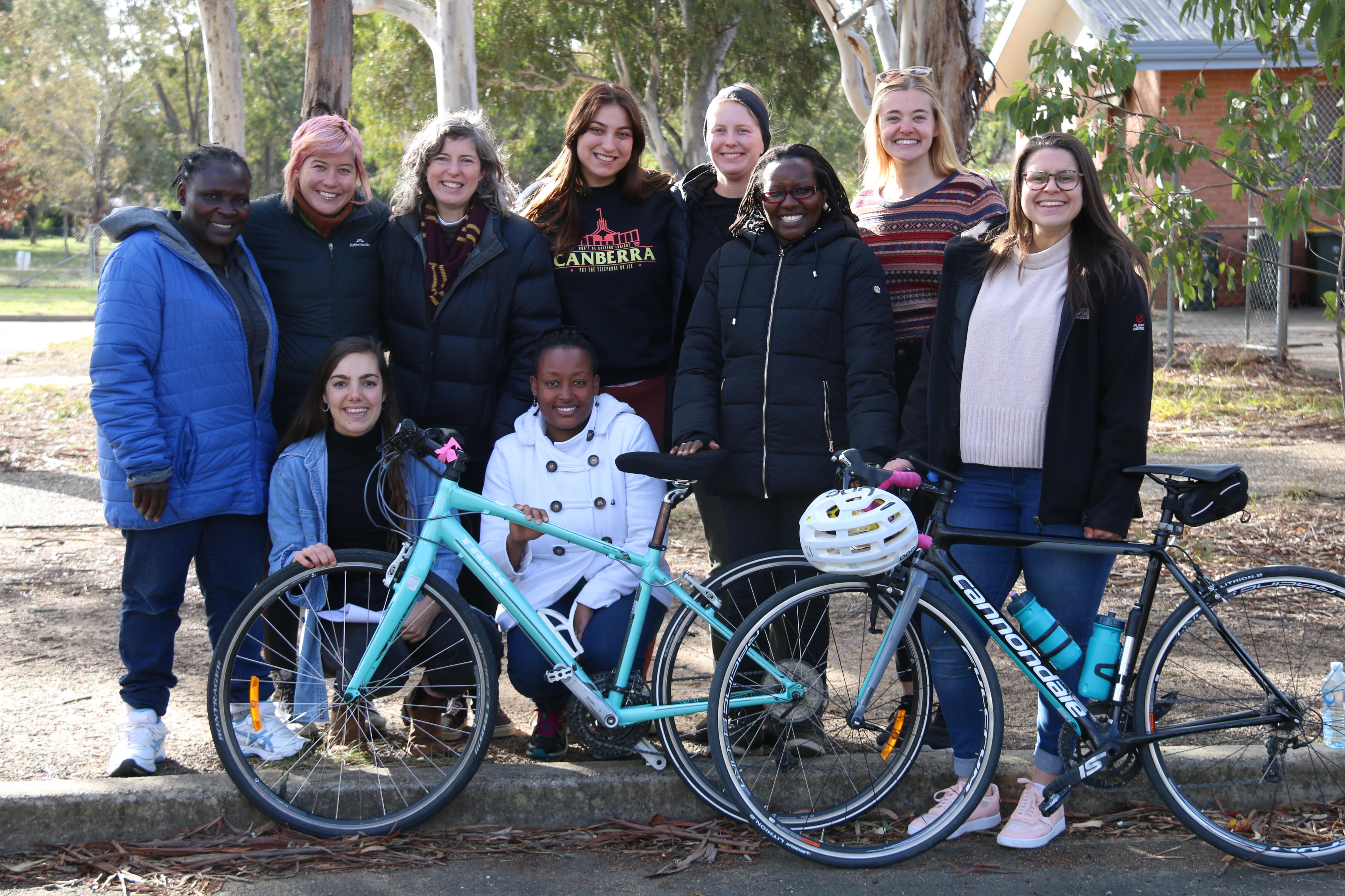 A group of Canberra volunteers are teaching women to ride bikes — many