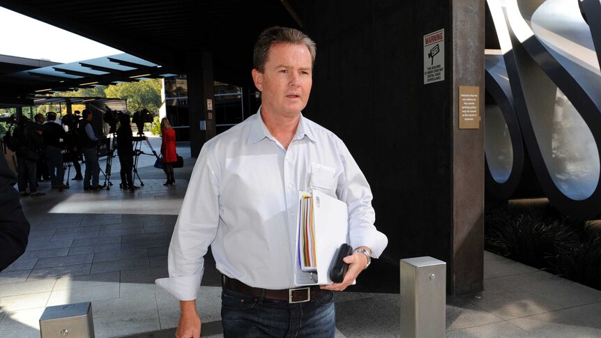 Michael Ravbar, the Queensland CFMEU's state secretary leaving the Magistrate Court in Brisbane on Thursday.