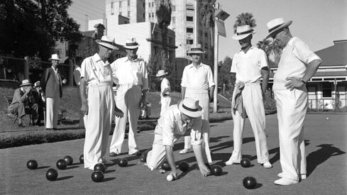 A country week bowls carnival, 8 April 1950.